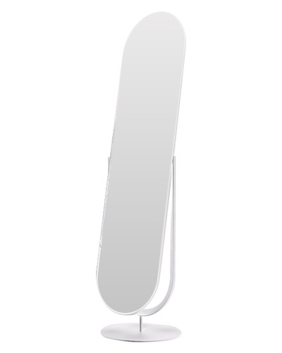 Дизайнерское напольное зеркало Glass Memory Charm в металлической раме белого цвета